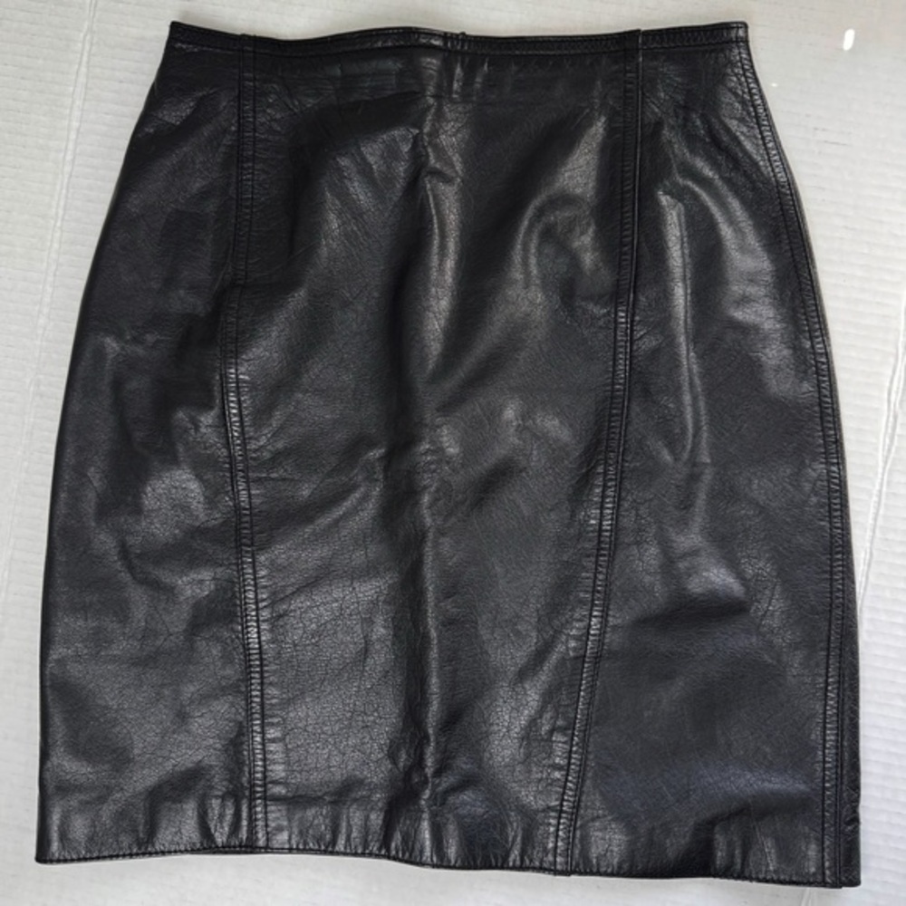 Brandon Thomas leather vintage pencil mini skirt 5/6